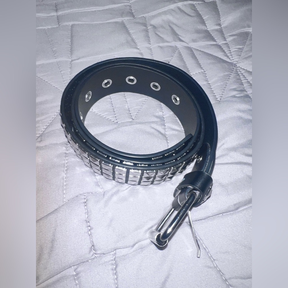 Black Studded Belt 41 Inches PU leather